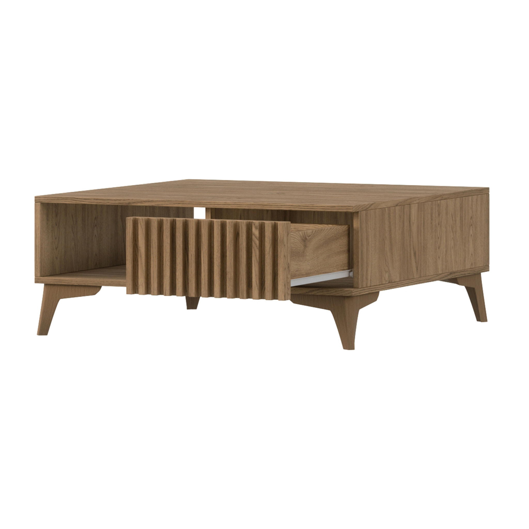 Portmore - table basse - effet bois - 1 tiroir et 1 niche - 80 cm - Bois