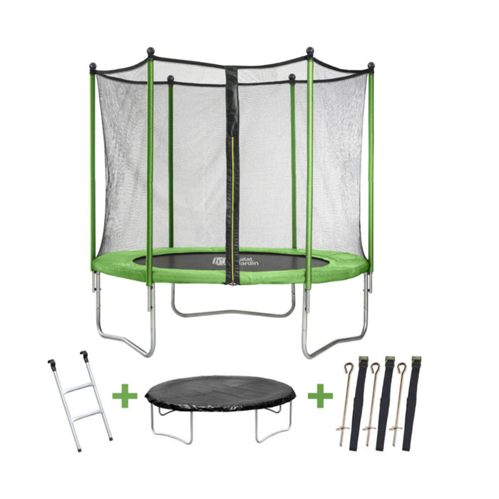 Trampoline "Yoopi 2" - Ø 2.44 m - Vert