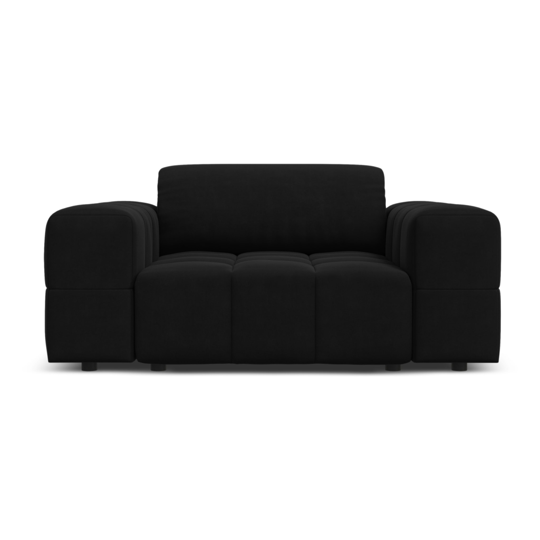 Fauteuil "Luc" en velours noir