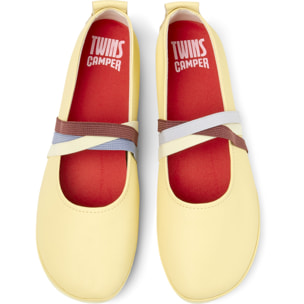 Bailarinas - CAMPER Right Nina Twins - Amarillo - Cuero liso