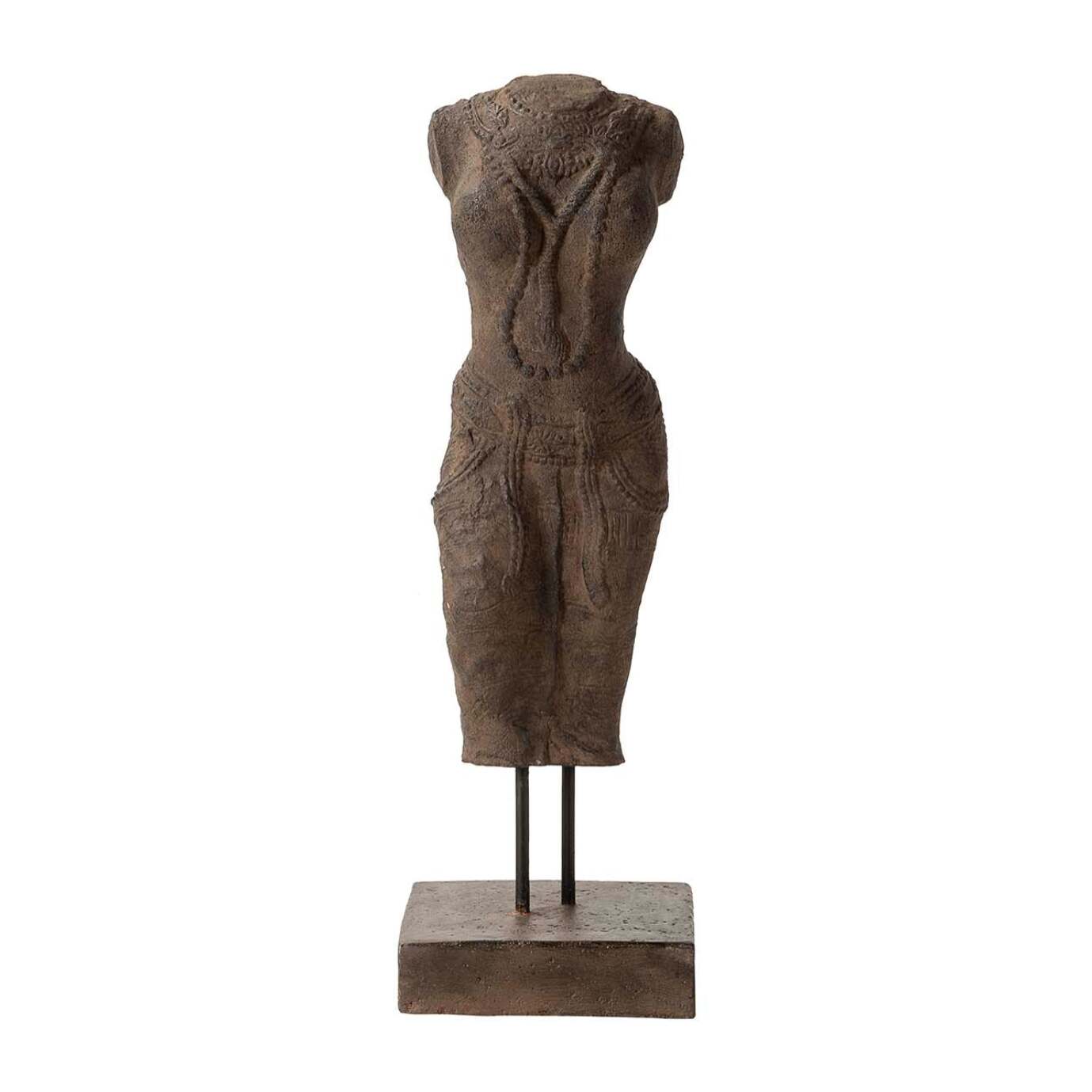 Figura Torso Mujer Piedra Marron 20x20x60 Cm