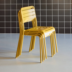 Chaise de jardin acier (lot de 4) AMÉLIA