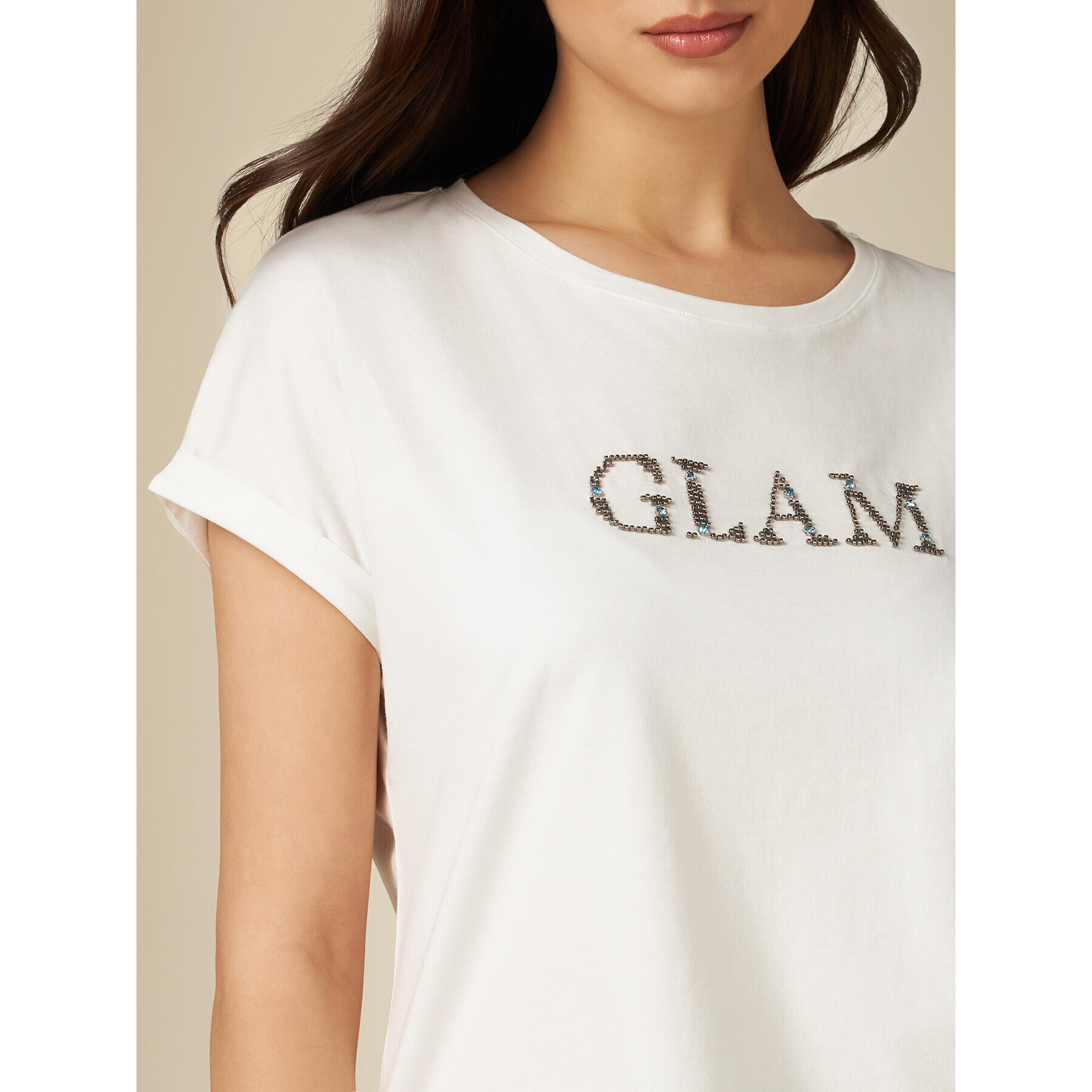 Oltre - T-shirt con ricamo lettering - Bianco