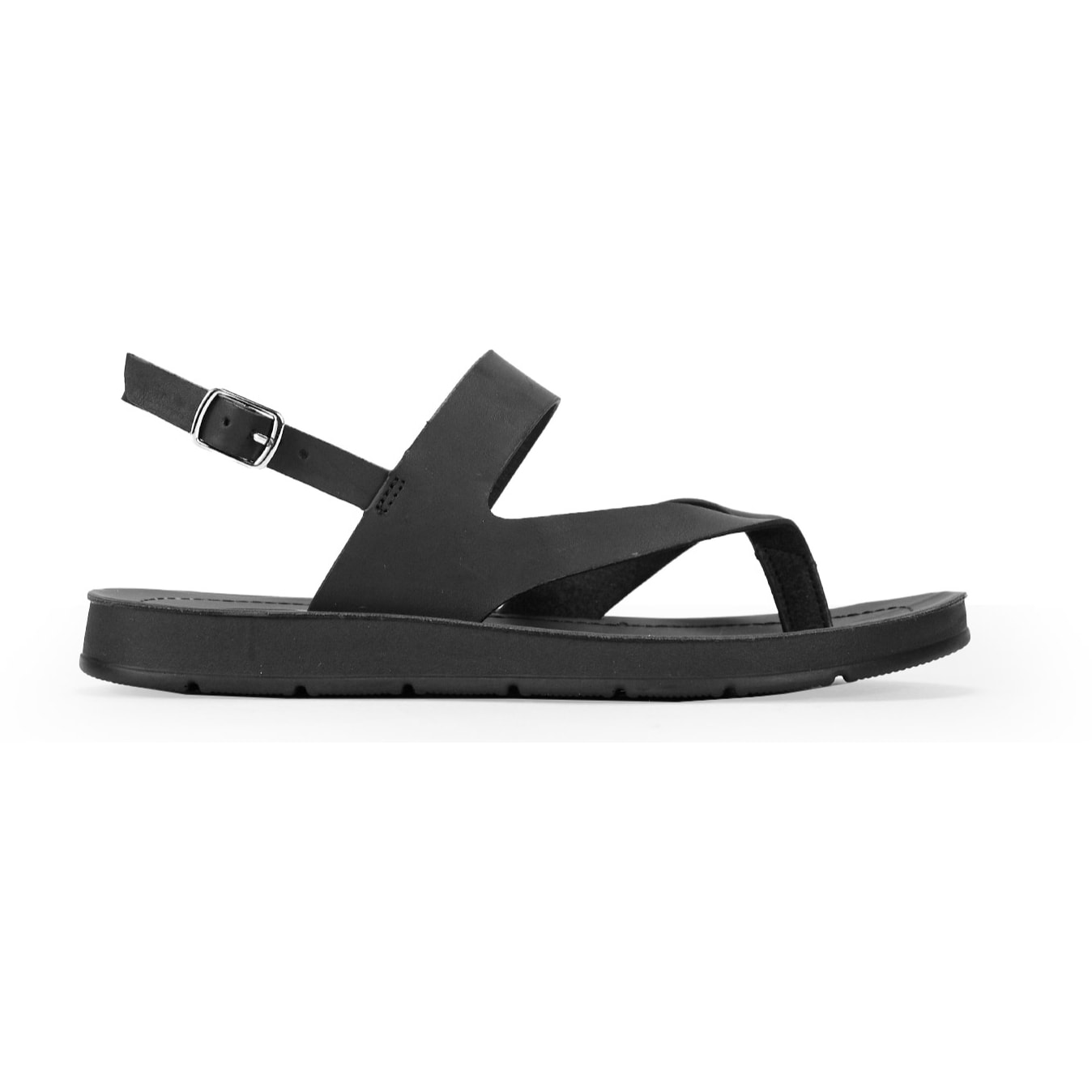 Sandalias de dedo negras con hebilla