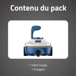 Bestway Robot piscine sans fil Guppy bleu nettoyage fond plat 10 m² max