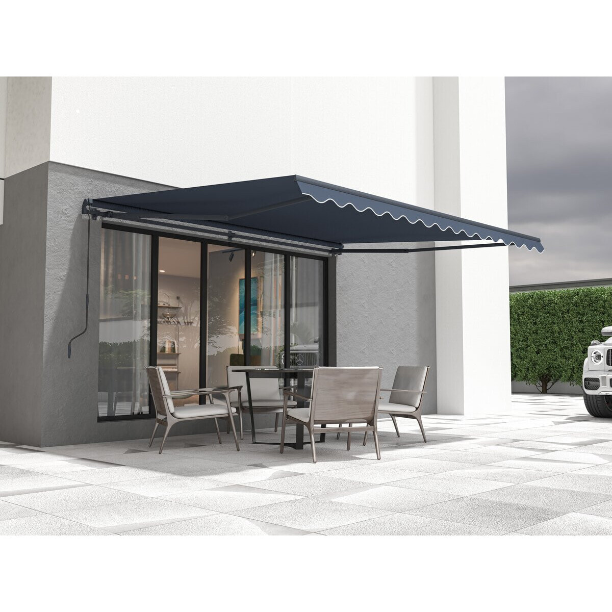 Store banne en aluminium "Ombra 4" - 395 x 300 cm - Gris