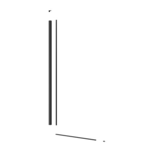 Pare-muret 120x100cm Paroi en verre Crystal Glass® 8 mm anticalcaire, avec bras et profilés noir mat (SATBWIS120KSPRC)