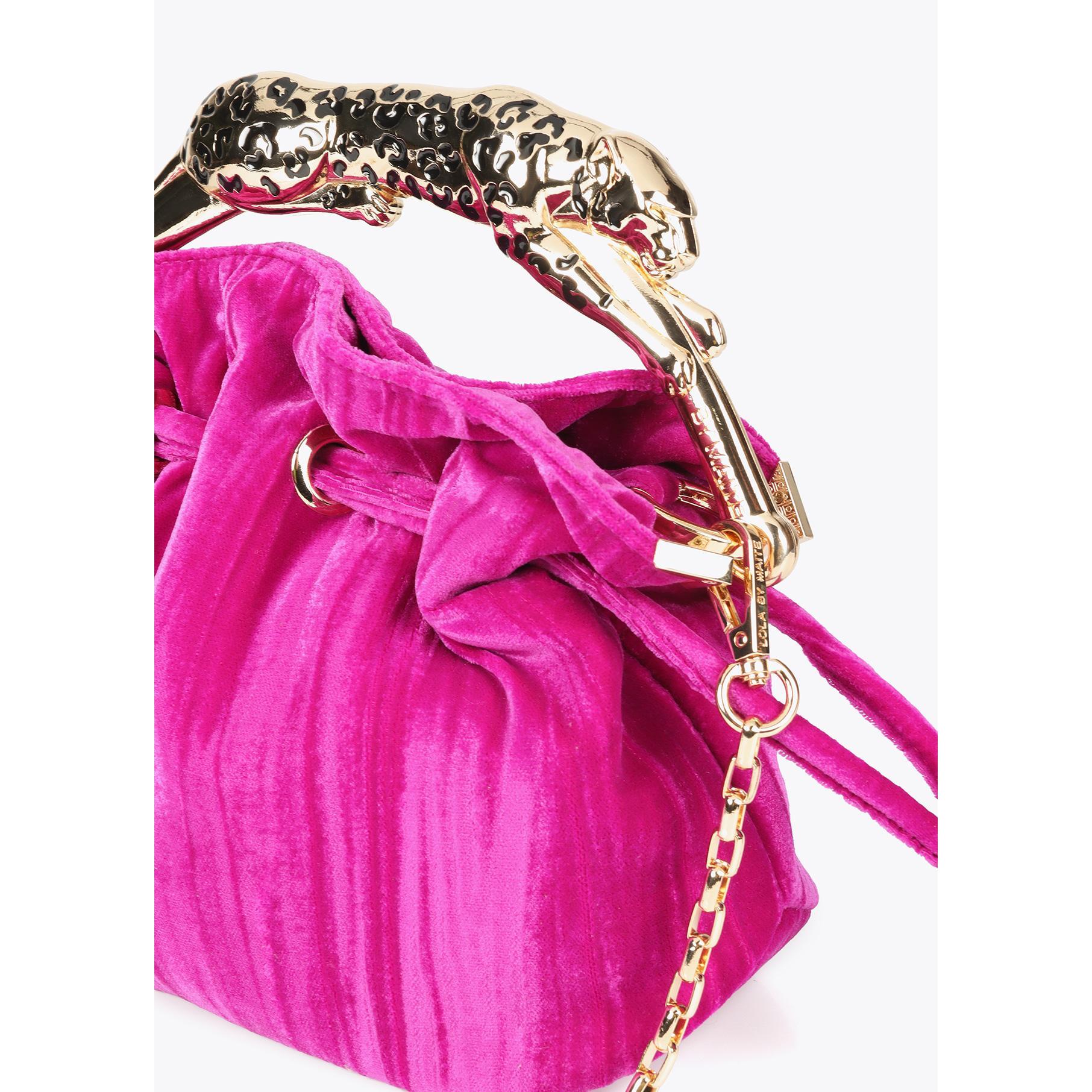 Borsa in Tessuto Plissettato con Manico Leopardo Metallico