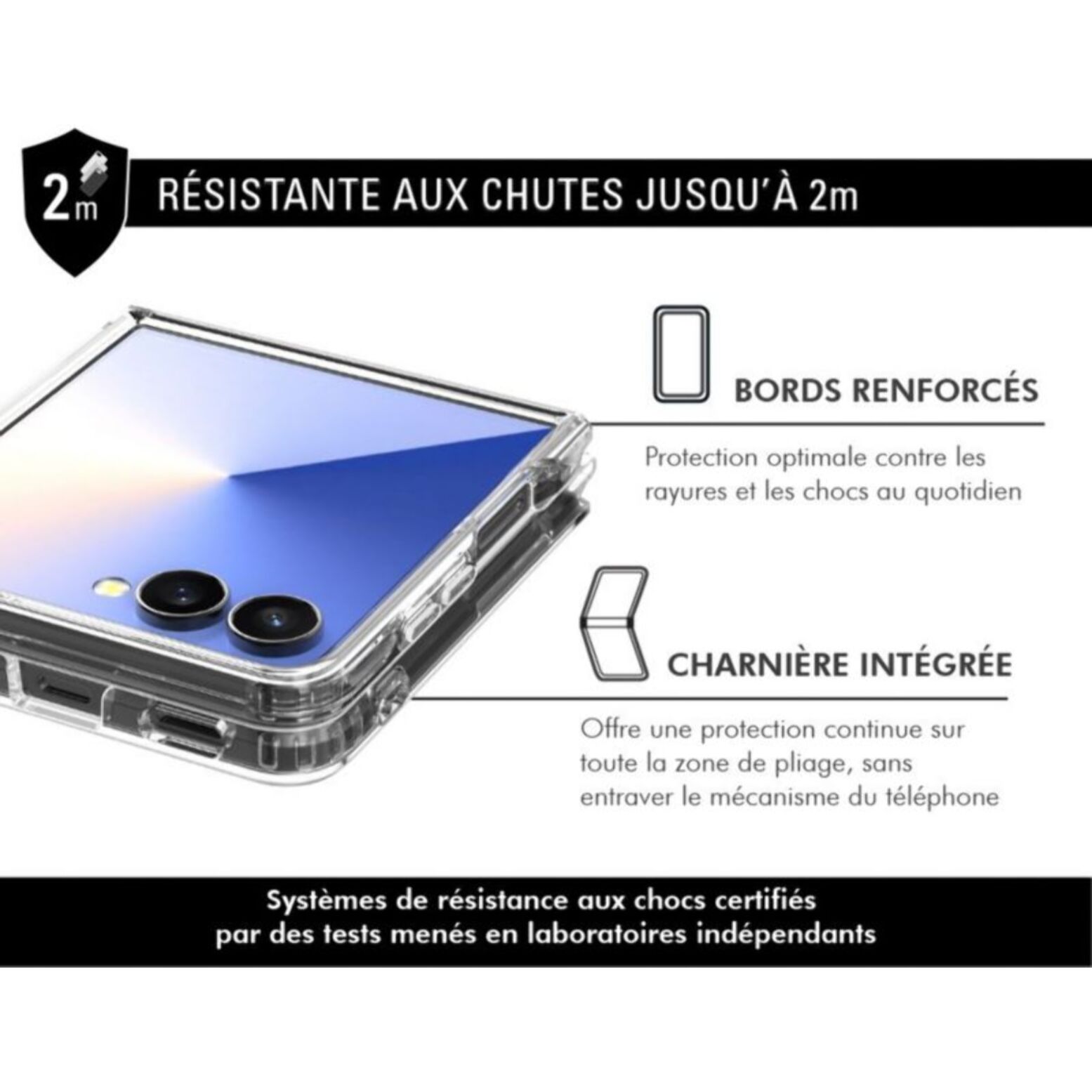 Coque FORCE CASE Samsung Z Flip 7 renforcé transparent