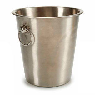 Cubitera de acero mate grande con asas. 4,5L