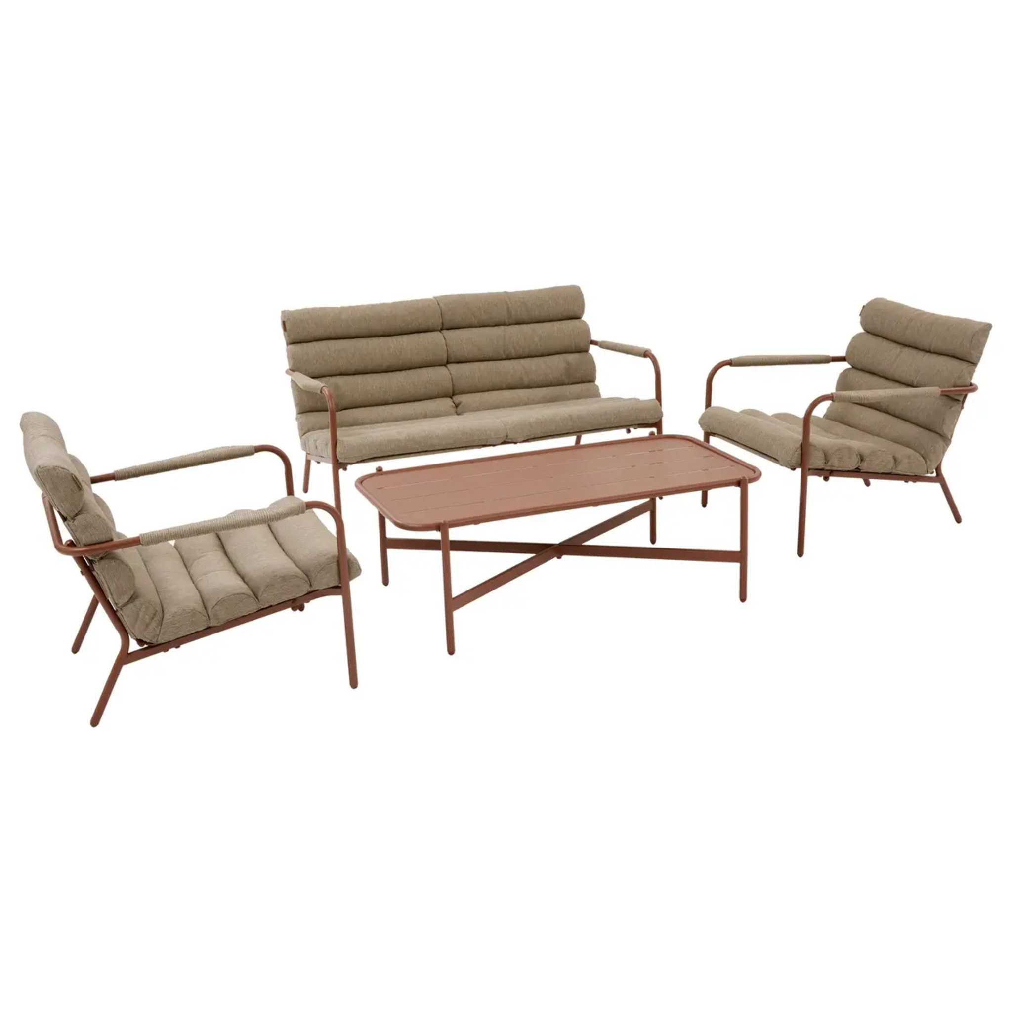 Salon de jardin Solani 4 places acajou