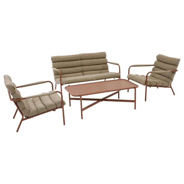 Salon de jardin Solani 4 places acajou