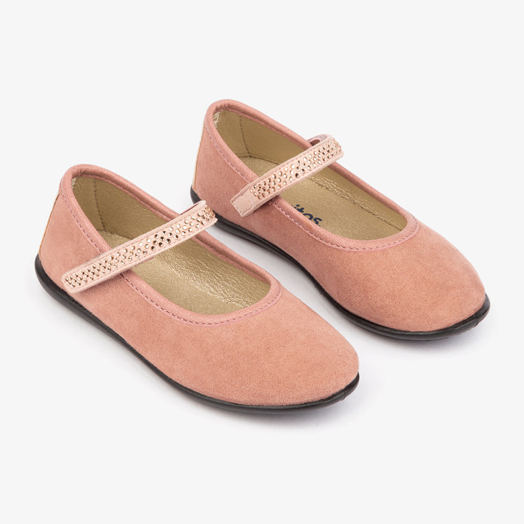 Bailarinas rosas con pedrería para niña