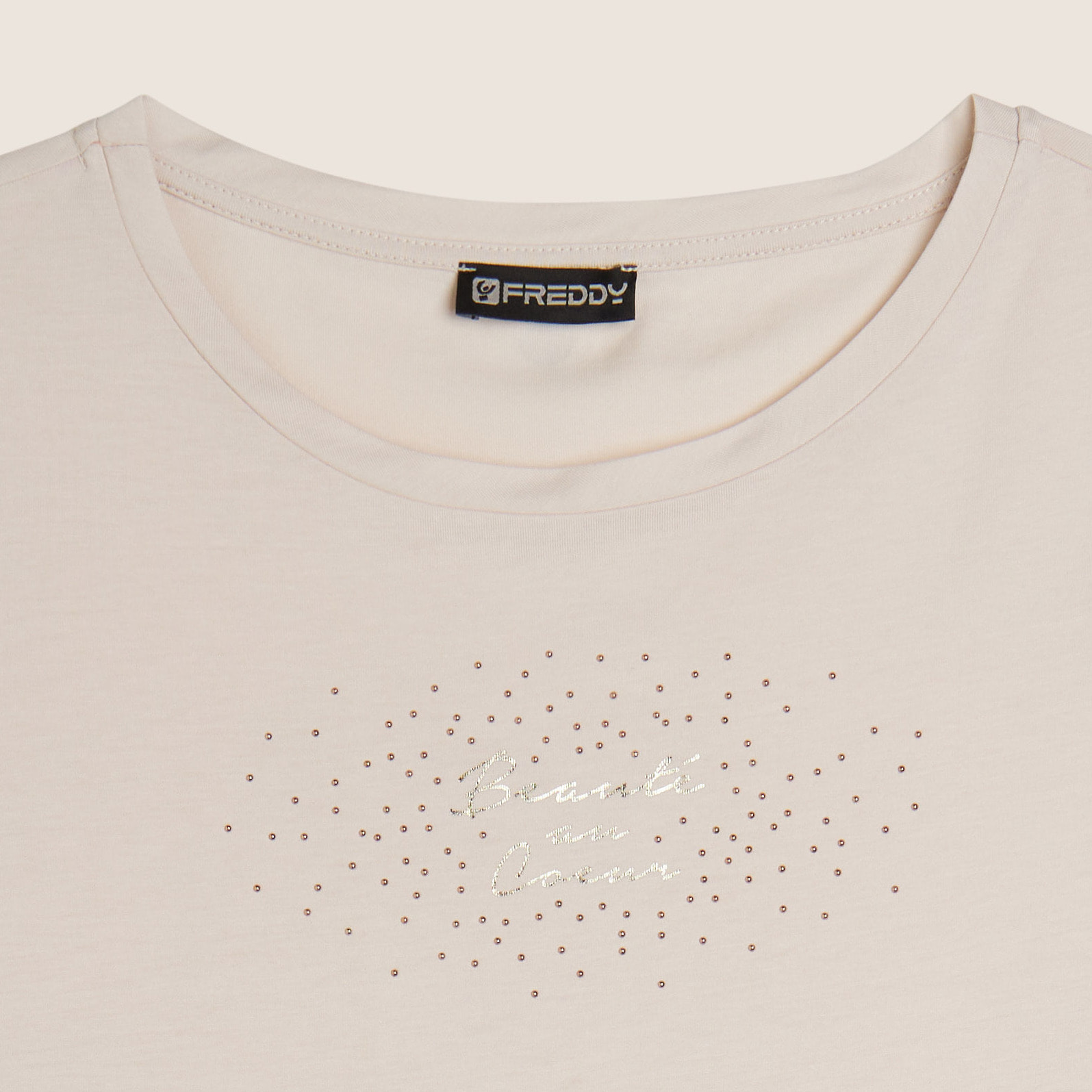 T-shirt regular con grafica oro chiaro