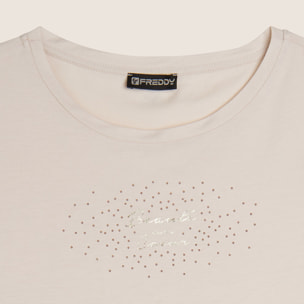 T-shirt regular con grafica oro chiaro