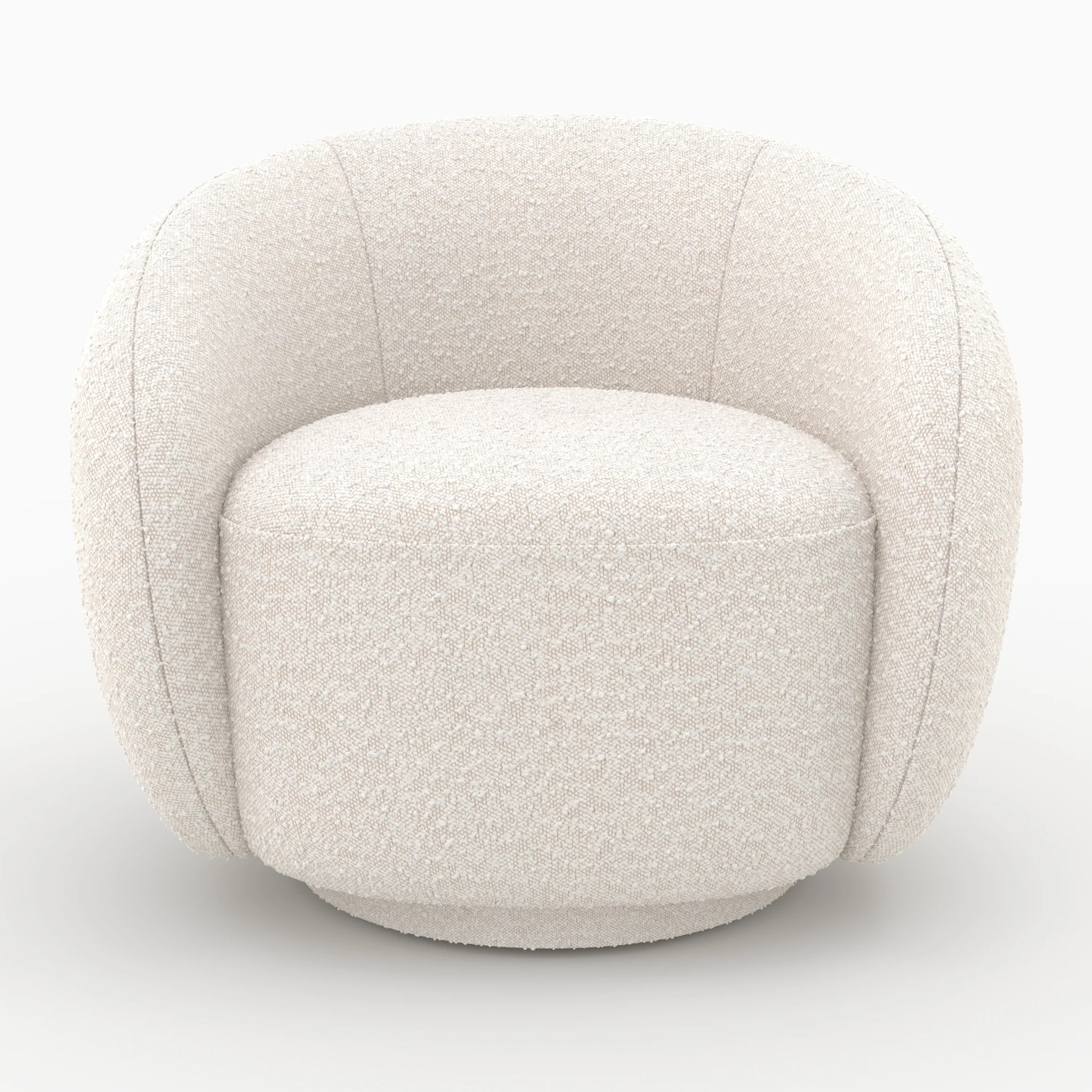 Fauteuil en tissu bouclé blanc - Naya