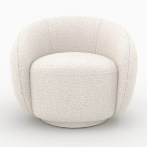 Fauteuil en tissu bouclé blanc - Naya