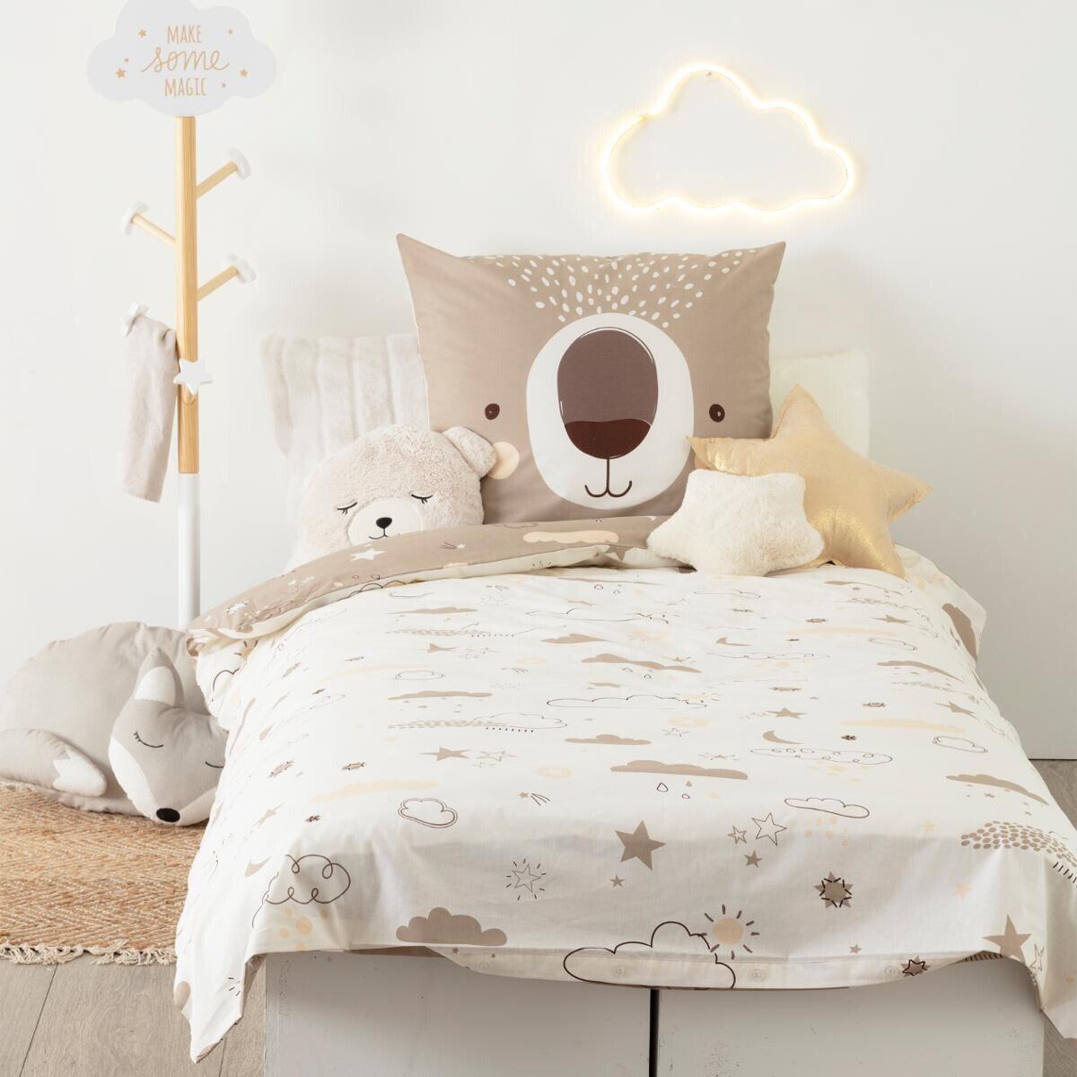 Parure de lit enfant "Ours" - coton 140x200 cm
