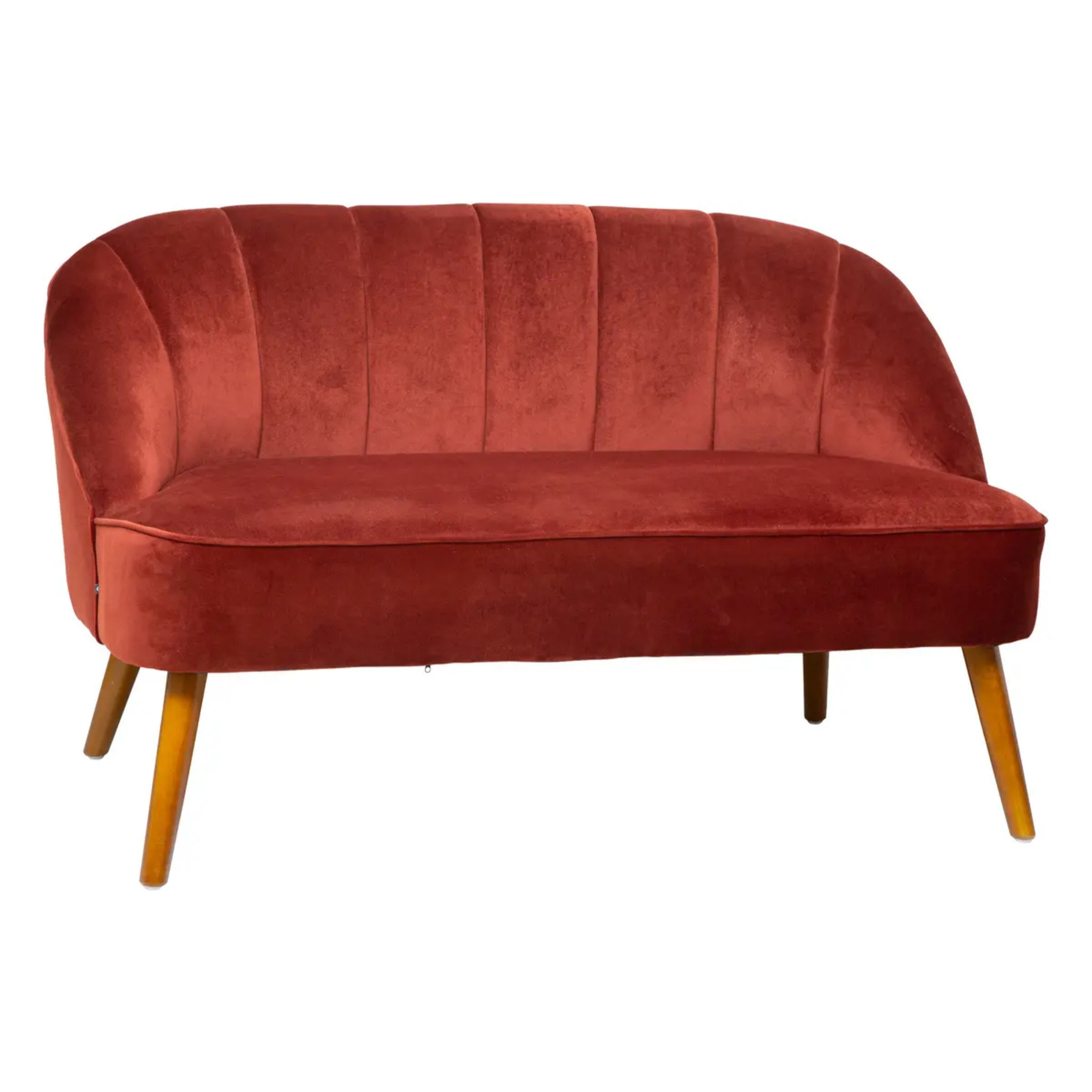 Banquette "Naova" - 2 places - velours - rose terracotta