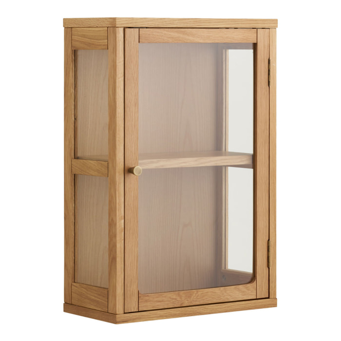 Mobile pensile Zamora in rovere e vetro temperato naturale 40×60 cm