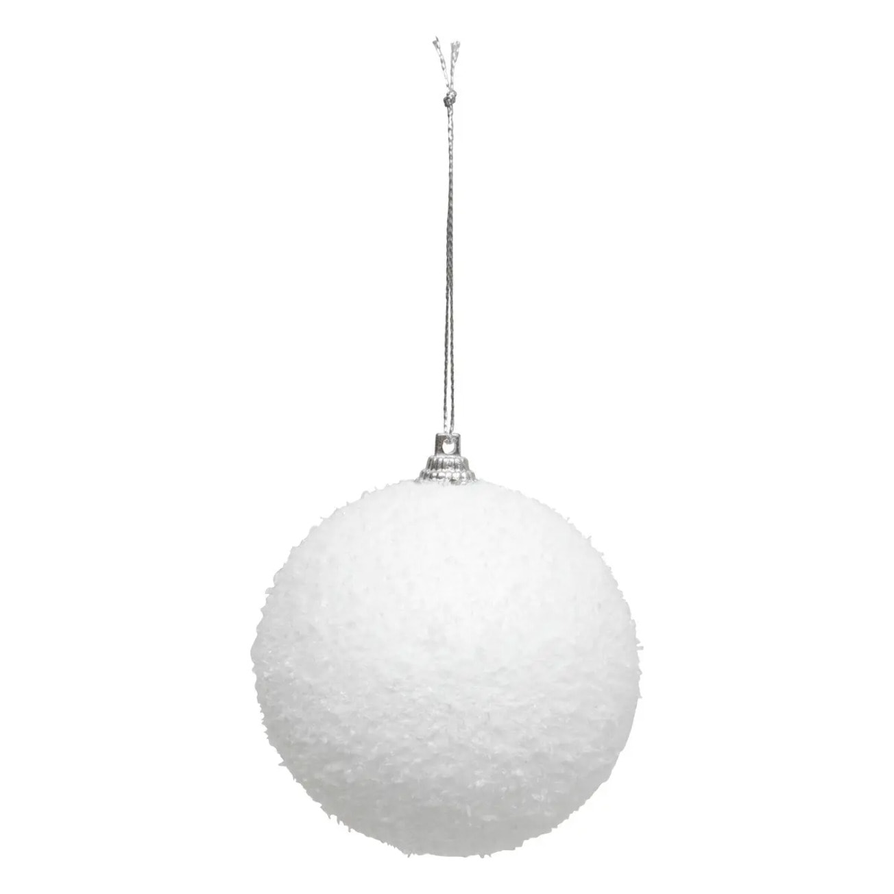 Lot de 8 boules neige D.8cm polystyrène blanc