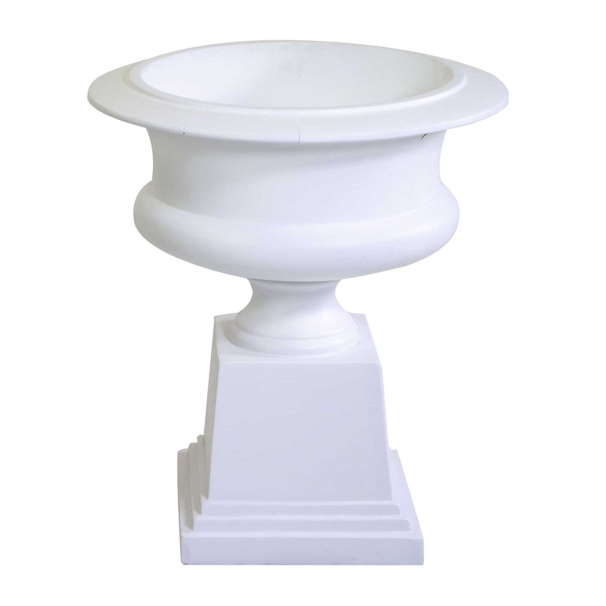 Portavaso in resina bianco opaco cm58x58h67