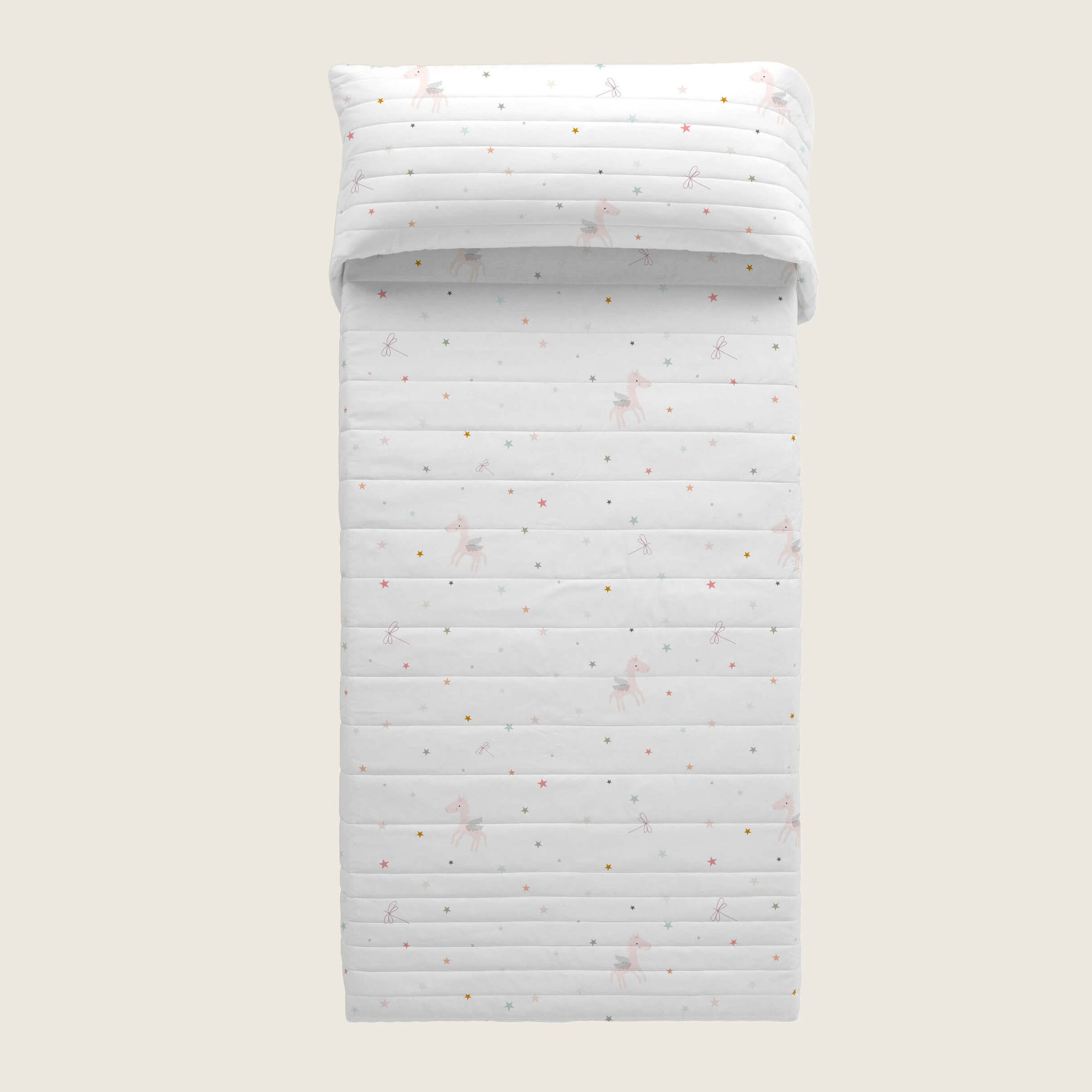 Colcha Bouti Estampada - Reversible - Infantil - 100% Algodón - 70 gr/m² - Pegaso Mágico