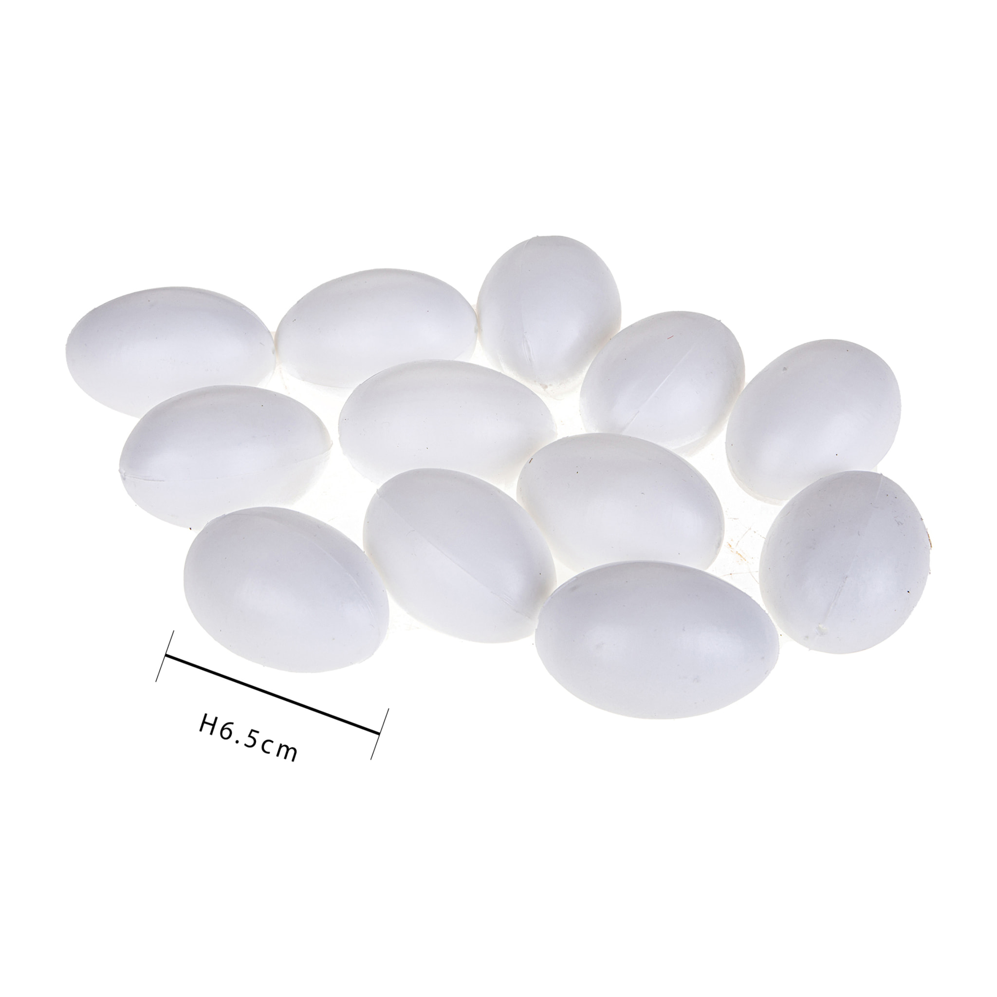 Uova Plastica - Pezzi 6 - 4,5xH6,5x4,5cm - Colore: Bianco - Bianchi Dino -