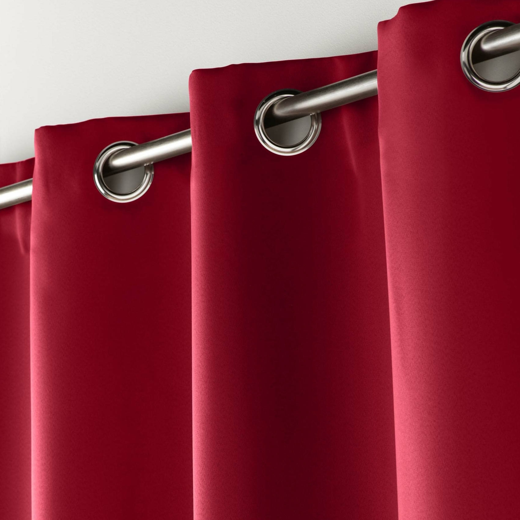 Rideau court obscurcissant 90 % adapté radiateur - Carmin