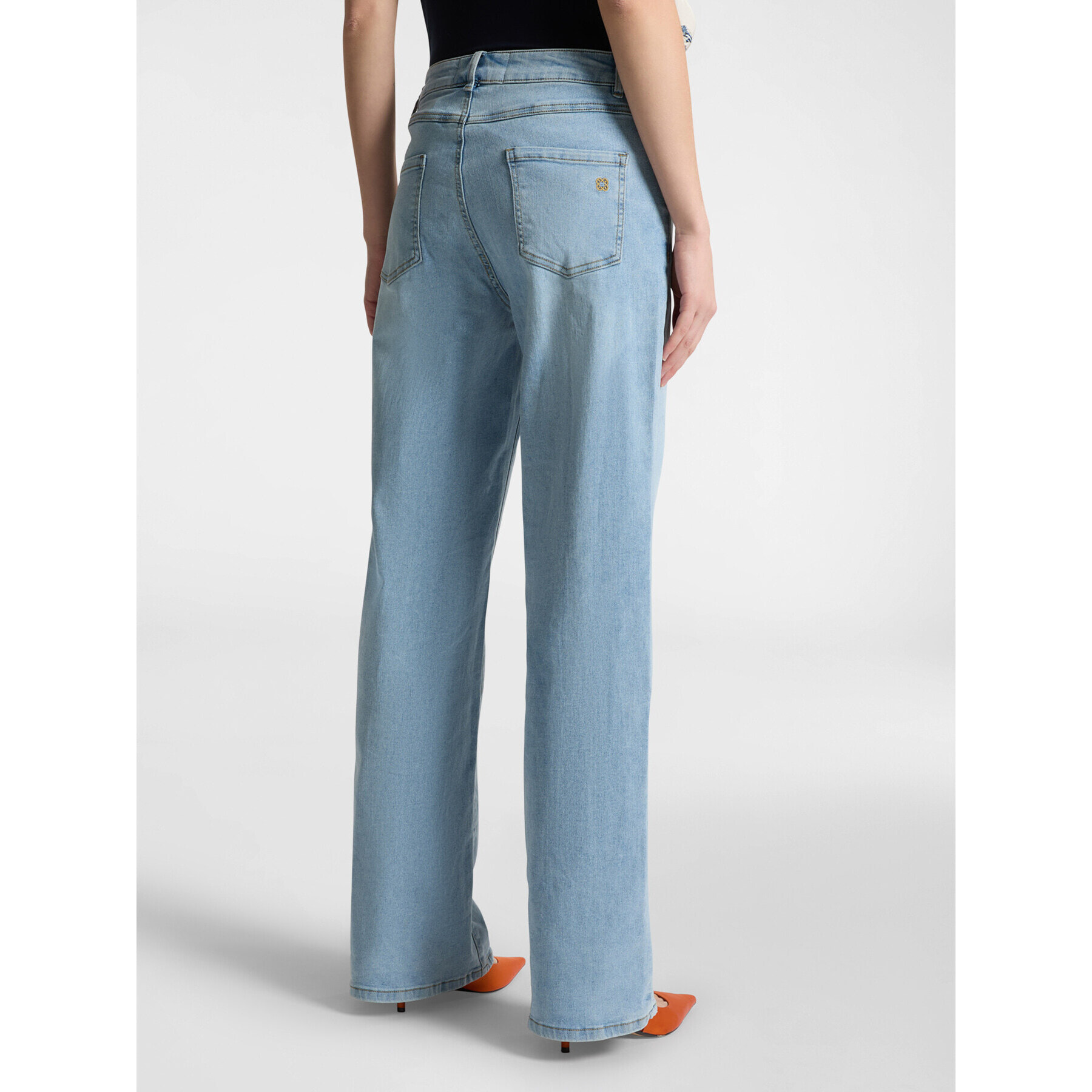 Elena Mirò - Jeans mid wide leg - Light - blue