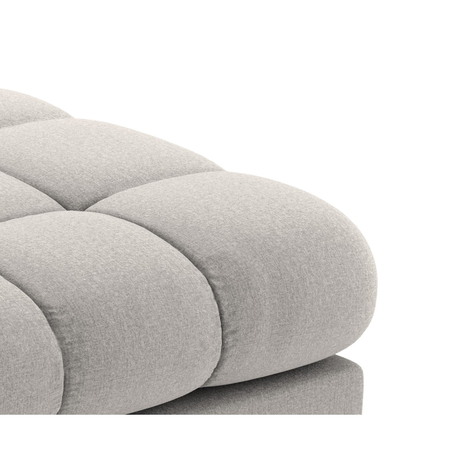Méridienne gauche "Bali" en tissu structurel gris clair