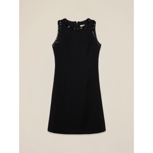 Oltre - Tubino con bordi in paillettes - Nero