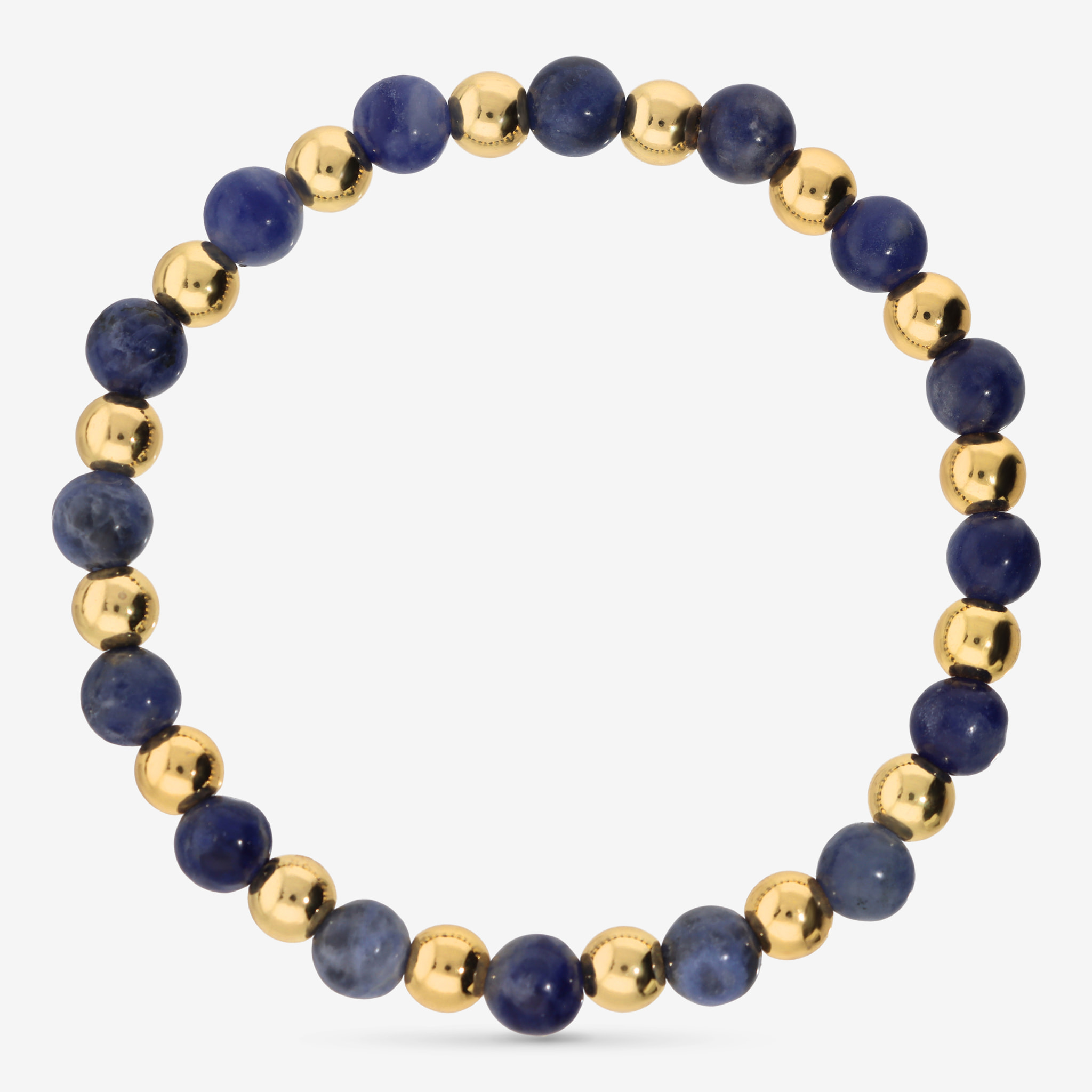 Bracciale Elastico con Sodalite e Bead Lucide