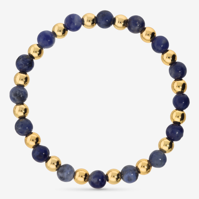 Bracciale Elastico con Sodalite e Bead Lucide