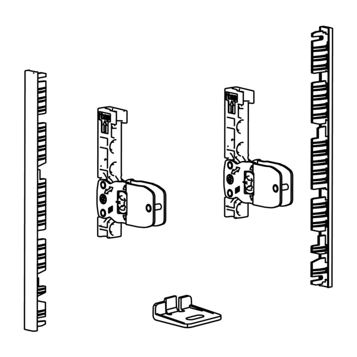 AvanTech YOU Kit de raccords pour la façade intérieure à recouper - Hauteur 139 mm - Argent - HETTICH - 9257612