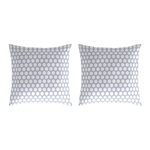 2 Fundas de almohada El Caballo 50x50 cm POINTS Gris - 100% algodón -