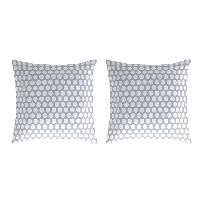 2 Fundas de almohada El Caballo 50x50 cm POINTS Gris - 100% algodón -