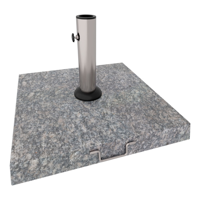 Gravita - Base per Ombrellone da Giardino Quadrato 45x45 cm 35 Kg in Pietra con Ruote Grigio