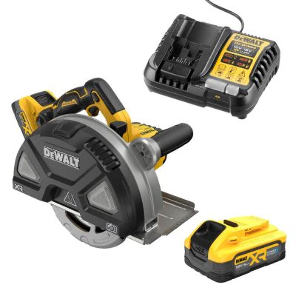 Scie circulaire métal 184mm xr 18V 5AH li-ion brushless powerstack - DEWALT - DCS383H2-QW