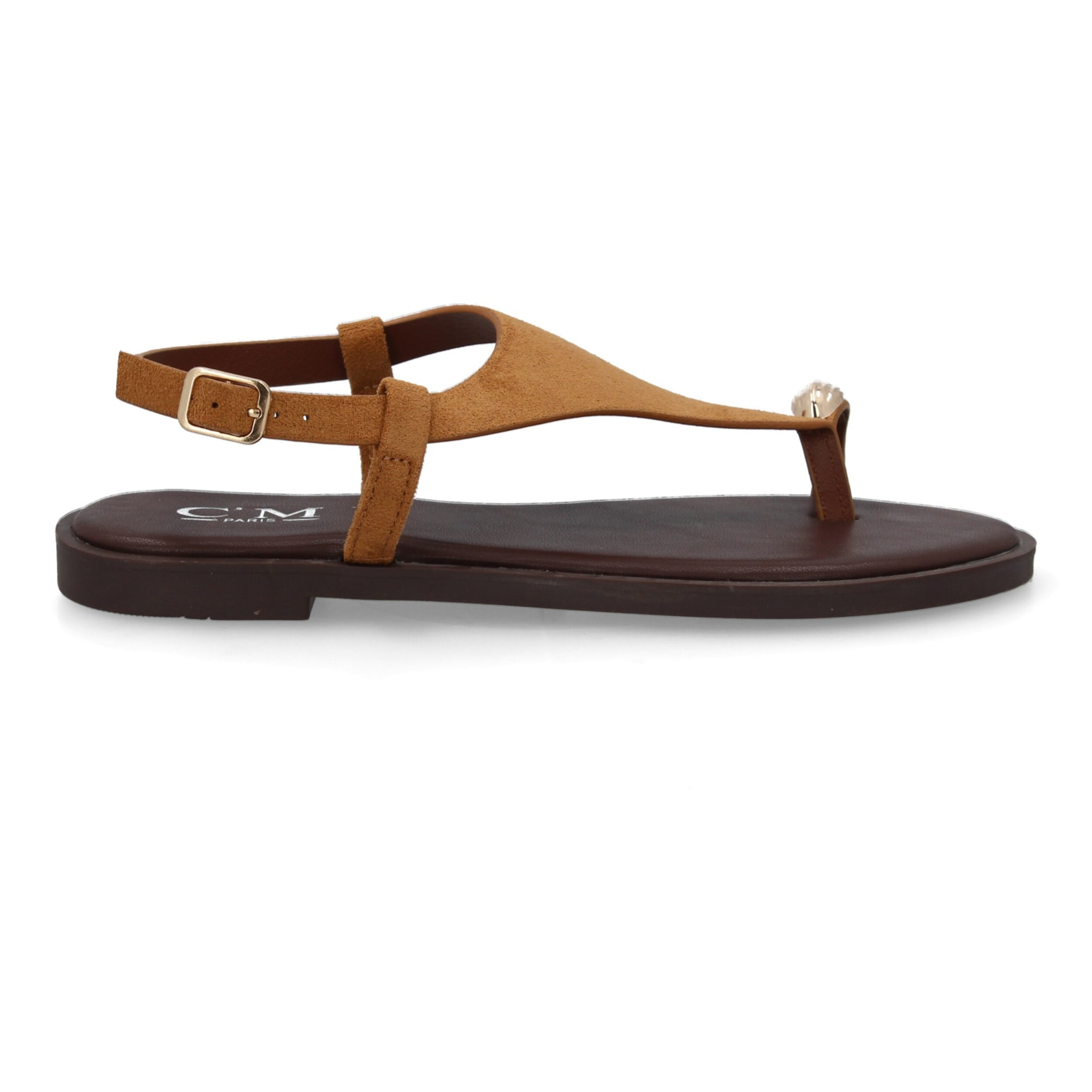 Sandalia plana empeine cubierto mujer