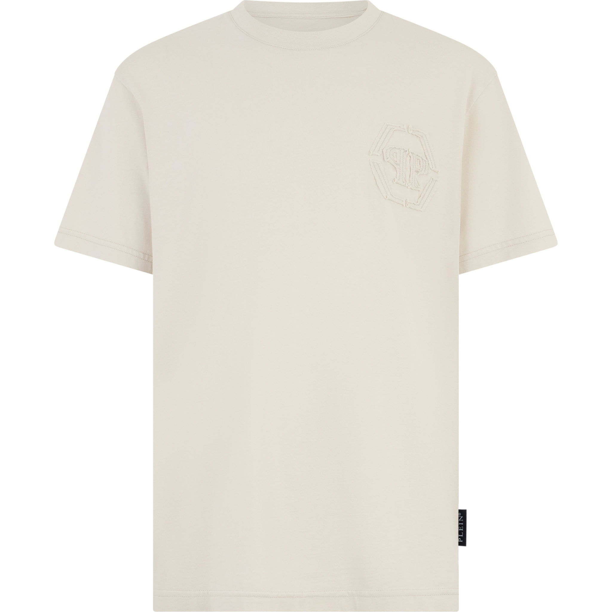 PHILIPP PLEIN Round Neck T-Shirt Raw Edge Monogram Monogram