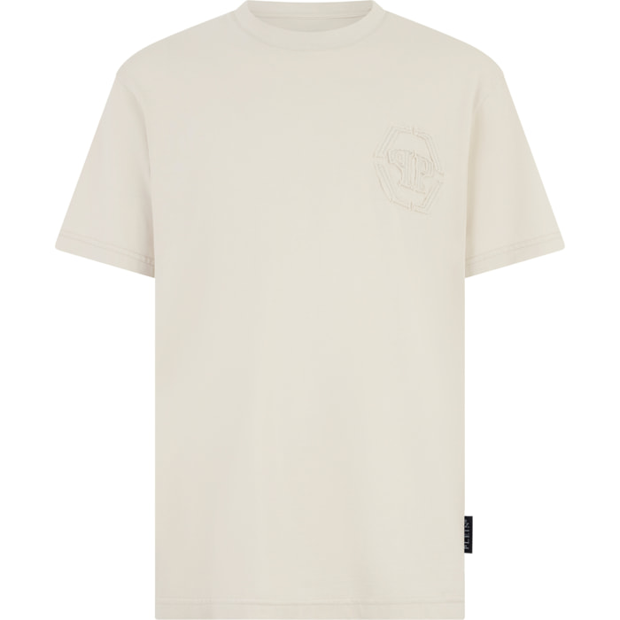 PHILIPP PLEIN Round Neck T-Shirt Raw Edge Monogram Monogram