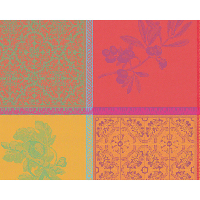 Set pur coton enduit motif jacquard Mille tutti frutti smoothie