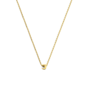 Collar Personalizado Single Letter Plata Baño Oro