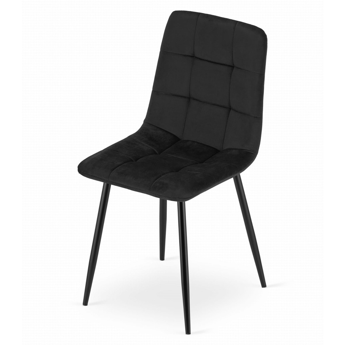 Sedia Kara in velluto nero e metallo