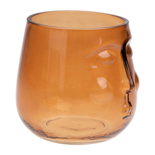 Vaso Testa Diametro 13 H 12,50 Cm - Pezzi 2 - 13X12,5X13cm - Colore: Marrone - Bianchi Dino - Decori Casa E Complementi