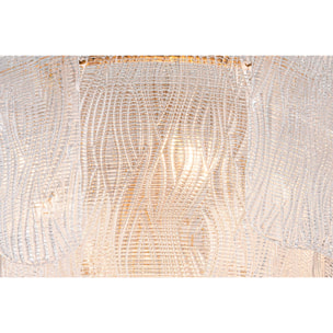 Lampara Techo Cristal Metal Dorado 61x61x60 Cm