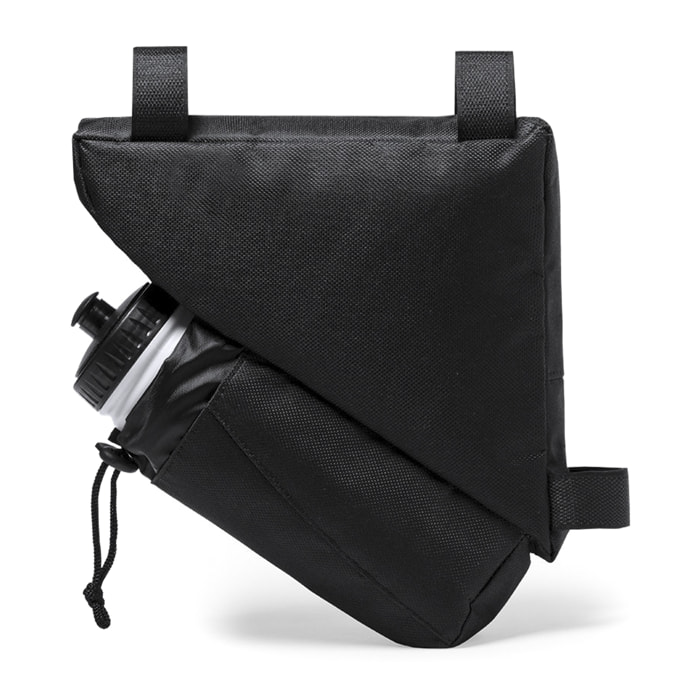 Leven borsa per bicicletta ad alta resistenza con zip e attacco universale al telaio tramite 3 strisce in velcro. Comparto per bottiglia.