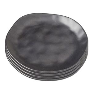 Assiettes Organic 26cm noires set de 4 Kare Design
