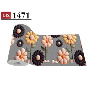 CASSESE HOME Passatoia/Tappeto Bordato in Poliestere con Retro Antiscivolo in PVC Made in Italy_Dec.1471